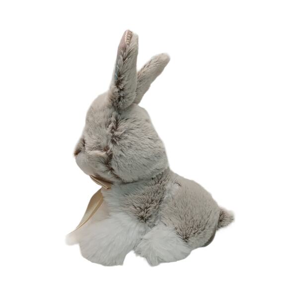 Vintage Plush Bunny Rabbit Toy Brown Iridescent Ears Stuffed Animal Hong Kong - Picture 6 of 11